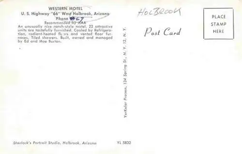 AK / Ansichtskarte  Holbrook_Arizona Western Motel