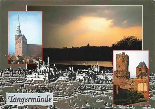 AK / Ansichtskarte  Tangermuende Ansicht mit Kirche Burg Stadtpanorama