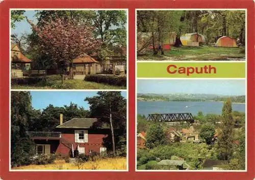 AK / Ansichtskarte  Caputh_Schwielowsee Partie vor dem Schloss Campingplatz Einsteins Landhaus Panorama Blick vom Kraehenberg