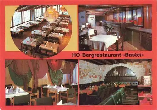 AK / Ansichtskarte  Rathen_Saechsische Schweiz HO-Bergrestaurant Bastei Elbebalkon Galerie Bar Freischuetzstube Basteiklause