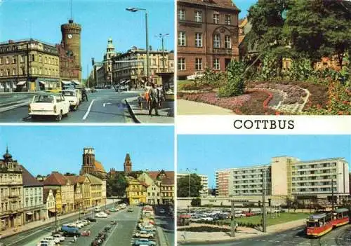 AK / Ansichtskarte  Cottbus Ernst-Thaelmann-Platz Blumenuhr Altmarkt Hotel Lausitz