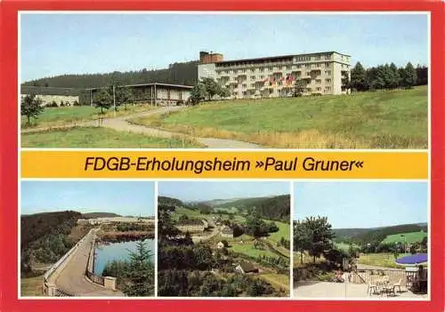 AK / Ansichtskarte  Caemmerswalde_Neuhausen_Erzgebirge FDGB-Erholungsheim Paul Gruner Talsperre Rauschenbach Sperrmauer Panorama Blick von der Terrasse