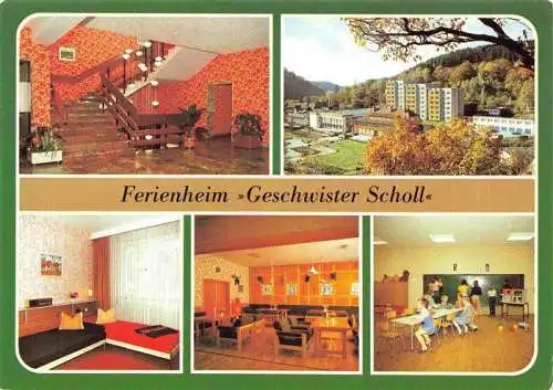 AK / Ansichtskarte  Alexisbad_Harz Ferienheim Geschwister Scholl Foyer Zimmer Restaurant Kinderspielzimmer Blick vom Friedensdenkmal