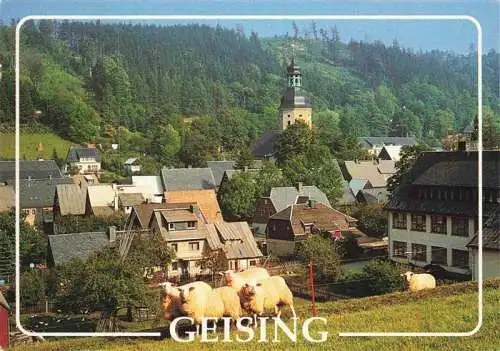 AK / Ansichtskarte  Geising_Erzgebirge Ortsansicht mit Kirche