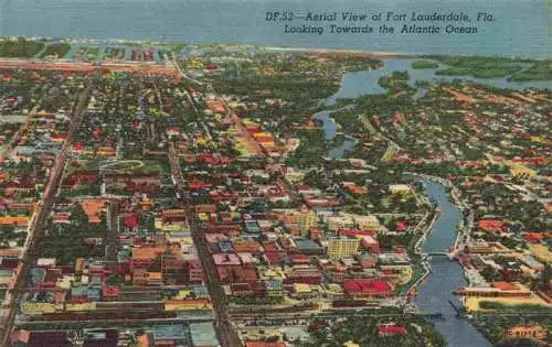 AK / Ansichtskarte 73987699 Fort_Lauderdale_Florida_USA Aerial view looking towards the Atlantic Ocean