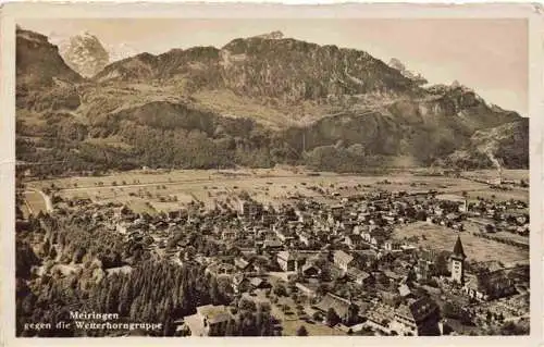 AK / Ansichtskarte  Meiringen_BE Panorama Blick gegen die Wetterhorngruppe Fliegeraufnahme