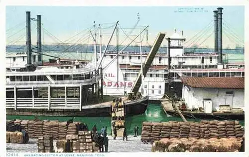 AK / Ansichtskarte 73987749 Memphis_Tennessee Unloading Cotton at Levee