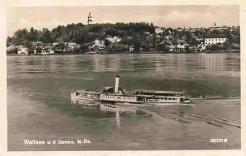 AK / Ansichtskarte 73987770 Wallsee-Sindelburg_Donau_AT Panorama Blick ueber die Donau Donaudampfer