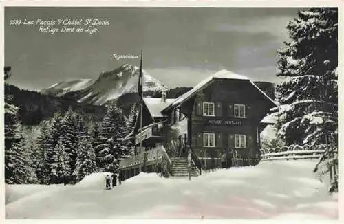 AK / Ansichtskarte  Les_Paccots-sur-Chatel-St-Denis_FR Refuge Dent de Lys en hiver