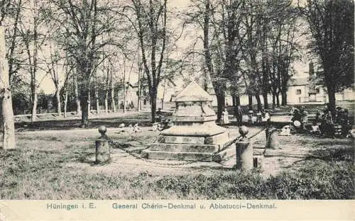 AK / Ansichtskarte  Hueningen_Huningue_68_Haut-Rhin General Chérin-Denkmal und Abbatucci-Denkmal