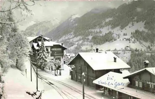 AK / Ansichtskarte  Gryon_VD Bahnhof Winterpanorama