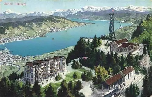 AK / Ansichtskarte  Uetliberg_uetliberg_ZH aus der Vogelperspektive Alpenpanorama