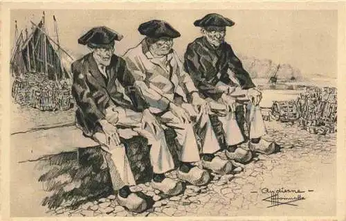 AK / Ansichtskarte  Audierne_29_Finistere Types et Costumes de France Dessins de Charles Homualk Kuenstlerkarte