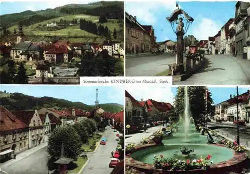 AK / Ansichtskarte  Kindberg Kindlbrunnen Bildstock und Maibaum Kindberger Wasserspiele