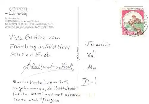 AK / Ansichtskarte  Riffian_Meran_IT Hotel Laimerhof Park Hallenbad