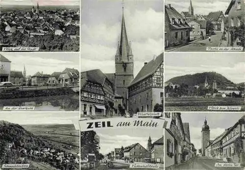 AK / Ansichtskarte  Zeil_Main Stattlich Altstadtmotiv An der Sparkasse Marktplatz Koppele Bahnhofstrasse Am oberen Tor Schmachtender