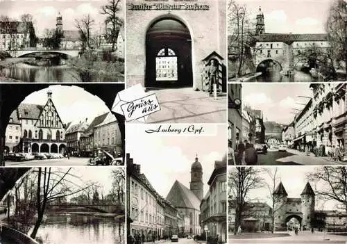 AK / Ansichtskarte 73988190 Amberg_Oberpfalz Bruecke Kaiser Wilhelm Kaserne Ortspartien Stadttor