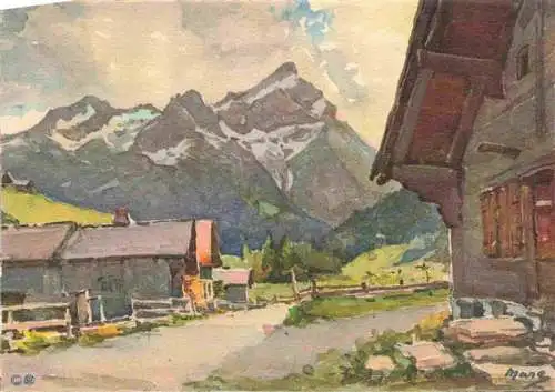 AK / Ansichtskarte  Feutersoey_BE Dorfpartie Alpen Kuenstlerkarte