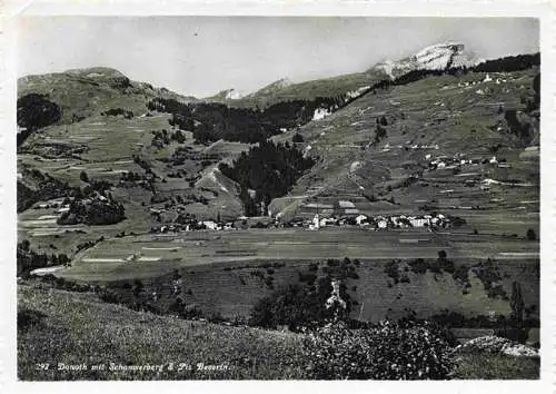 AK / Ansichtskarte  Donath_ Hinterrhein_GR Panorama mit Schamserberg und Piz Beverin