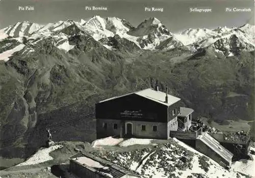AK / Ansichtskarte  Corvigliabahn_St_Moritz_GR Blick von der Endstation der Luftseilbahn mit Piz Noir und Berninagruppe