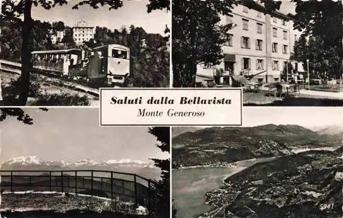 AK / Ansichtskarte  Monte-Generoso_1704m_Lugano_TI Saluti dalla Bellavista Bergbahn Panorama Hotel Aussichtsplattform