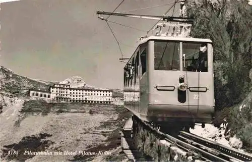 AK / Ansichtskarte  Pilatus_Kulm_OW Pilatusbahn mit Hotel Pilatus Kulm