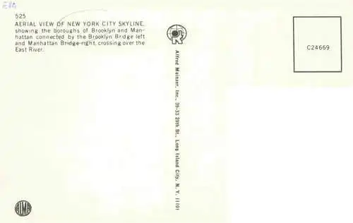 AK / Ansichtskarte  NEW_YORK_City_USA Aerial View showing the boroughs of Brooklyn and Manhattan crossing over the East River