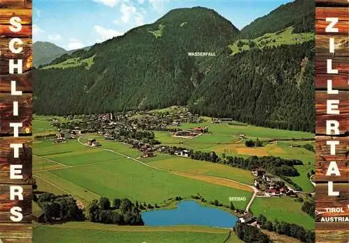 AK / Ansichtskarte  Schlitters_Zillertal_Tirol_AT Fliegeraufnahme mit Wasserfall und Seebad