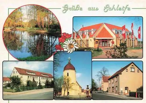 AK / Ansichtskarte 73988482 Schleife_Oberlausitz Orts und Teilansichten Kirche Sparkasse
