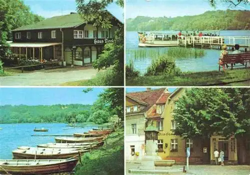 AK / Ansichtskarte 73988505 Buckow_Maerkische_Schweiz_Bad FDGB Milchbar Haus Tirol Am Schermuetzelsee Bootsverleih Am Markt