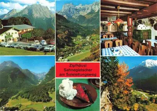 AK / Ansichtskarte 73988511 BERCHTESGADEN Gasthaus Zipfhaeusl Gaststube Sahnegletscher am Soleleitungsweg