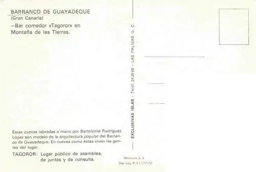 AK / Ansichtskarte  Barranco_de_Guayadeque Bar comedor Tagoror en Montana de las Tierras