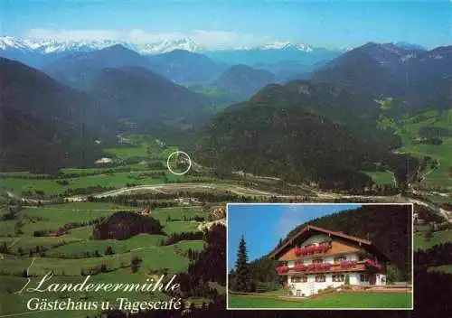 AK / Ansichtskarte  Lenggries Panorama Landerermuehle Gaestehaus und Tagescafe