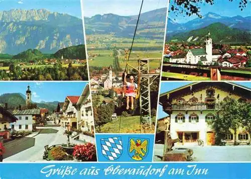 AK / Ansichtskarte 73988598 Oberaudorf_Inn Panorama Ortspartien Kirche Sessellift