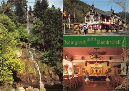 AK / Ansichtskarte 73988605 Okertal_Oker_Harz Hotel Koenigreich Romkerhall Festsaal Wasserfall