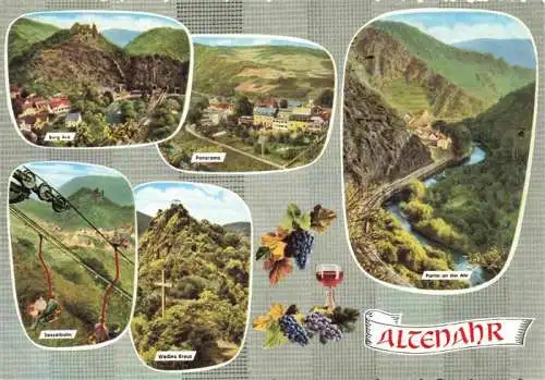 AK / Ansichtskarte 73988633 Altenahr Burg Are Panorama Partie an der Uhr Sesselbahn Weisses Kreuz