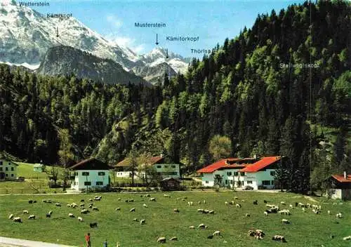 AK / Ansichtskarte  Klais-Kruen_Bayern Gaestehaus Alpengut Elmar Panorama