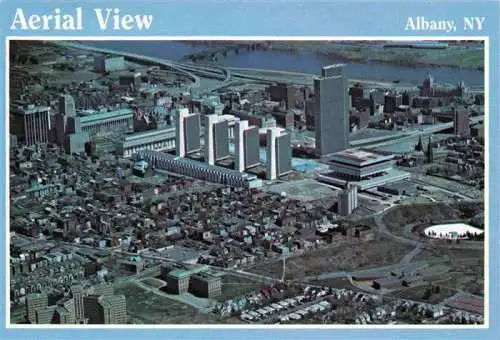 AK / Ansichtskarte  Albany_New_York_USA The Empire State Plaza is shown overlooking the Majestic Hudson River Fliegeraufnahme