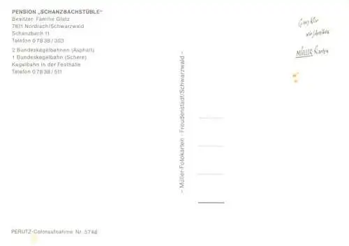AK / Ansichtskarte  Nordrach Pension Schanzbachstueble Gastraum Bar Kegelbahn