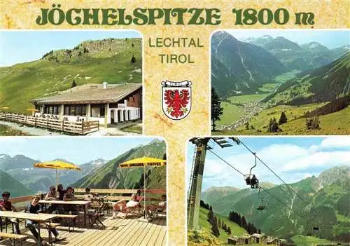 AK / Ansichtskarte 73988771 Lechtal_Reutte_Tirol_AT Joeghelspitze Berggasthaus Jochberg Terrasse Panorama Sessellift