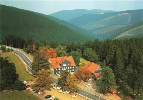 AK / Ansichtskarte  Brocken_Harz Berggasthaus Zum Auerhahn Fliegeraufnahme