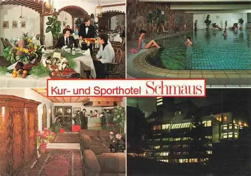 AK / Ansichtskarte  Viechtach_Bayerischer_Wald Kur und Sporthotel Schmaus Gastraum Hallenbad Rezeption