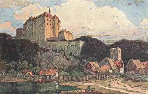 AK / Ansichtskarte  Sternberg__Maehren_Ostsudeten_Sternberk_CZ Ansicht mit Schloss Kuenstlerkarte