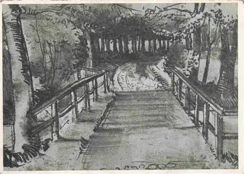 AK / Ansichtskarte 73988869 Uelzen_Lueneburger_Heide_Hannover Heimatbilder aus Stadt und Kreis Uelzen Gerdaubruecke bei Veerssen Kreide Aquarell von Reinbacher Bild 11 Kuenstlerkarte Bezugsgeld-Quittung