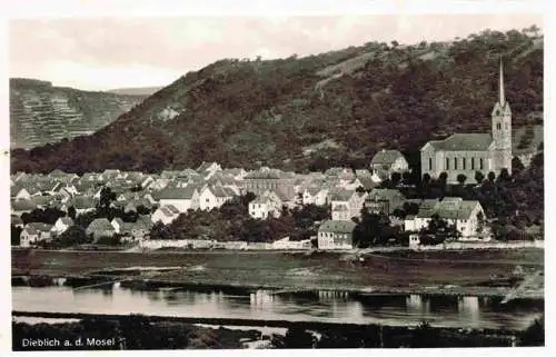 AK / Ansichtskarte 73988890 Dieblich Blick ueber die Mosel zum Ort Ansicht mit Kirche