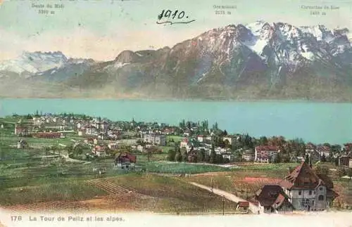 AK / Ansichtskarte  La_Tour-de-Peilz_VD Vue panoramique et les Alpes