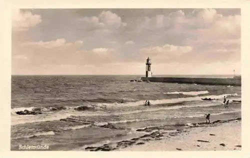 AK / Ansichtskarte  Schleimuende_Luebeck Strand Mole Leuchtturm