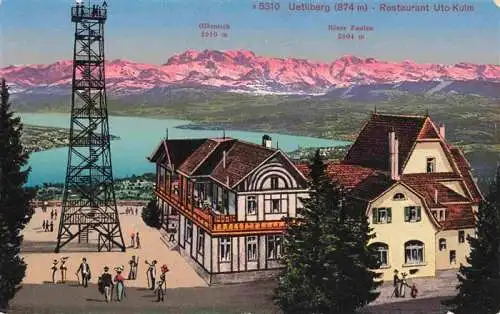 AK / Ansichtskarte  Uetliberg_uetliberg_ZH Restaurant Uto-Kulm Alpenpanorama Aussichtsturm Kuenstlerkarte