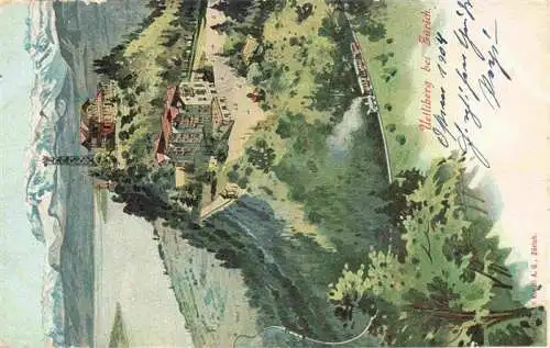 AK / Ansichtskarte  Uetliberg_uetliberg_ZH Panorama aus der Vogelperspektive Kuenstlerkarte