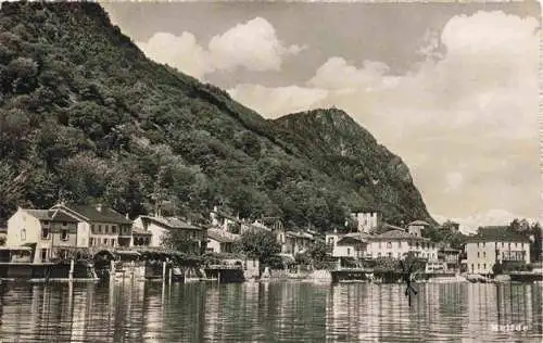 AK / Ansichtskarte  Melide_Lago_di_Lugano_TI Ansicht vom See aus